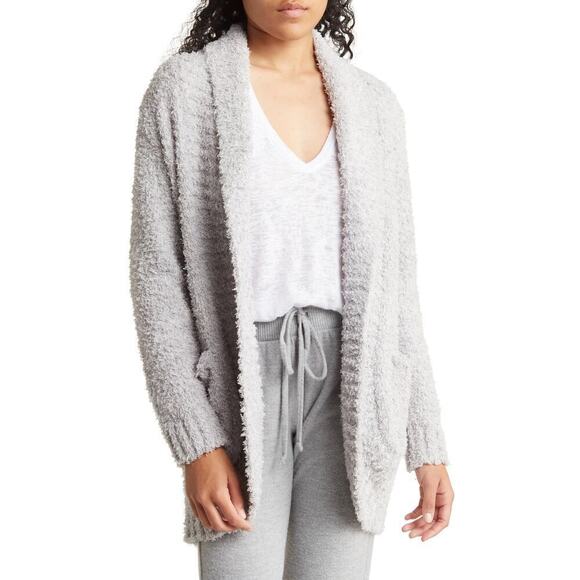Honeydew Novelty Sweater Fuzzy Knit Open Front Cocoon Sweater Heathergray XL - Picture 1 of 8
